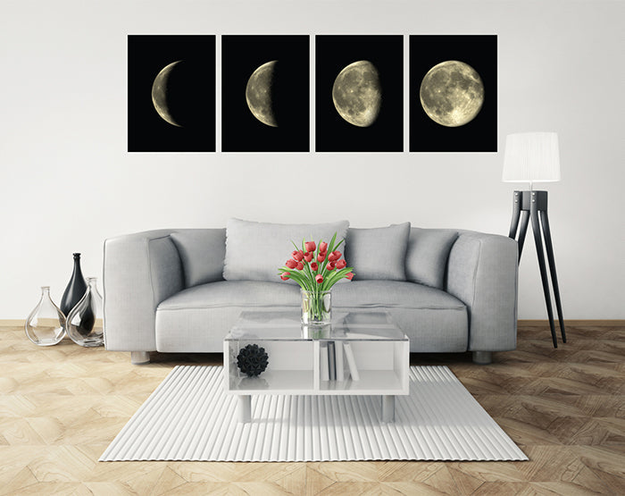 Set Of 4 Moon Phases Wall Decals