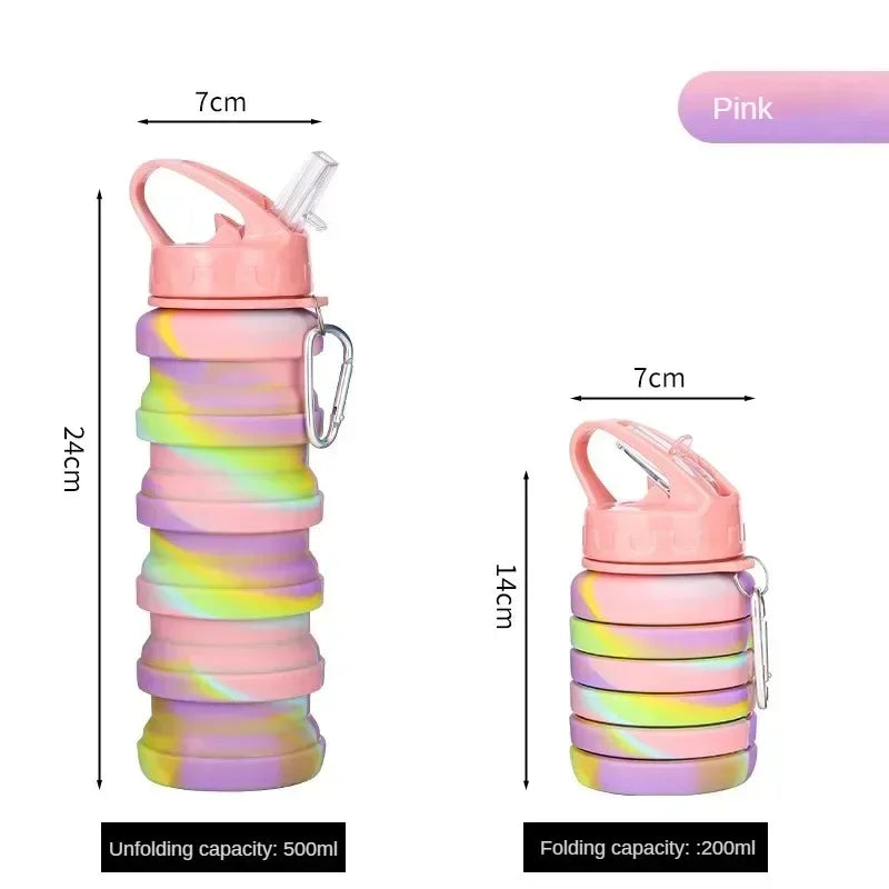 Foldable Silicone Water Bottle 500ML | Leakproof BPA Free