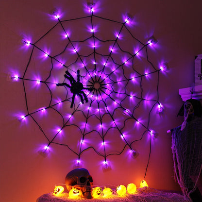 Halloween Spider Web Light With Hairy Spider