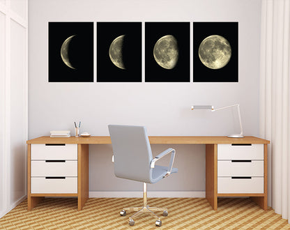 Set Of 4 Moon Phases Wall Decals