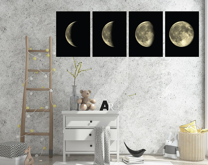 Set Of 4 Moon Phases Wall Decals