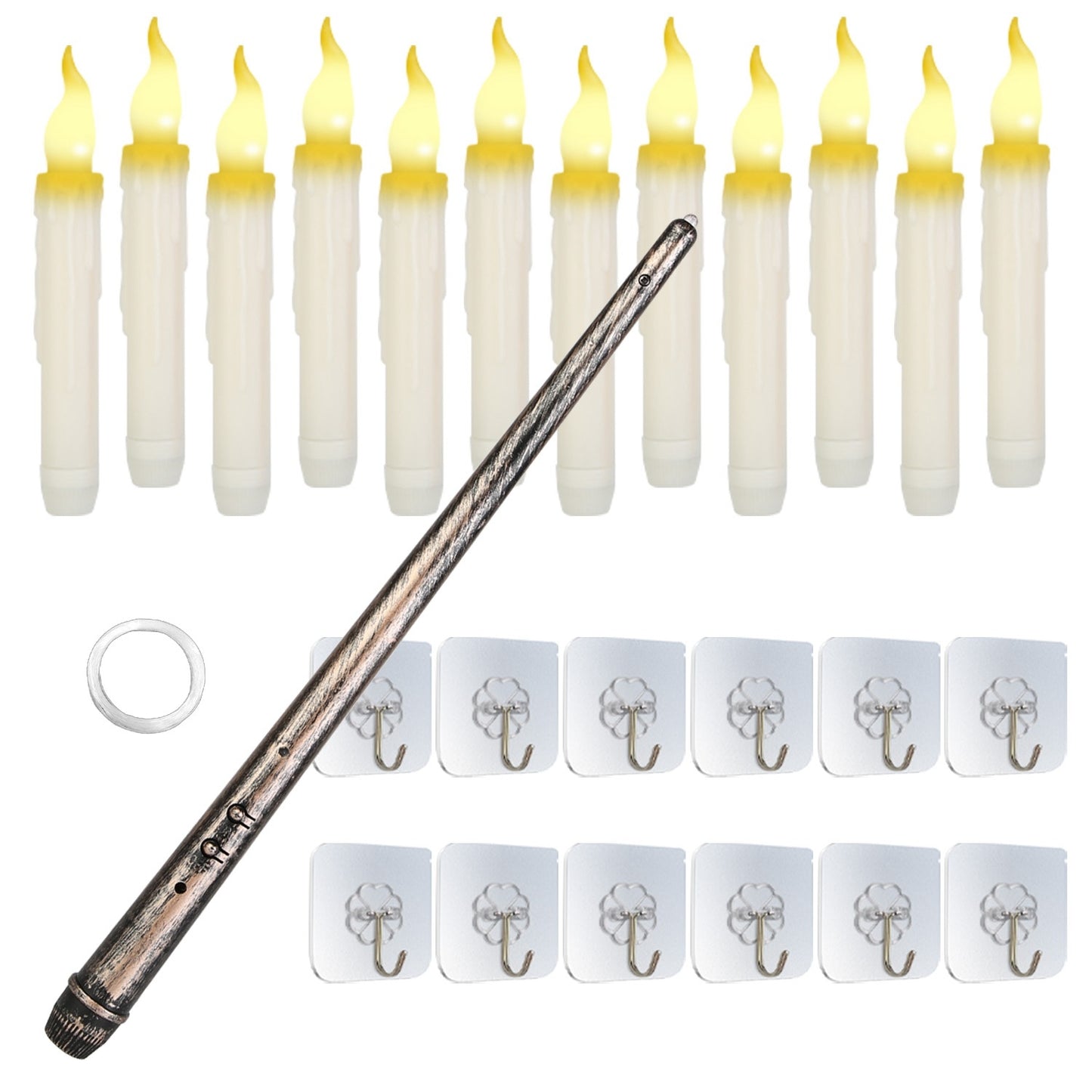 Floating LED Candles Set with Magic Wand Remote – 12PCS Flameless Lights