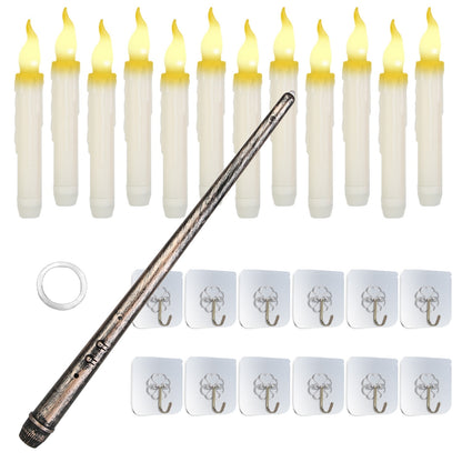Floating LED Candles Set with Magic Wand Remote – 12PCS Flameless Lights