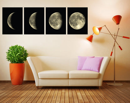 Set Of 4 Moon Phases Wall Decals