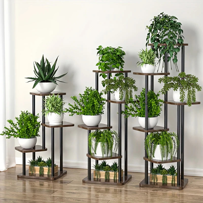 Wooden Multi-Tier Plant Stand
