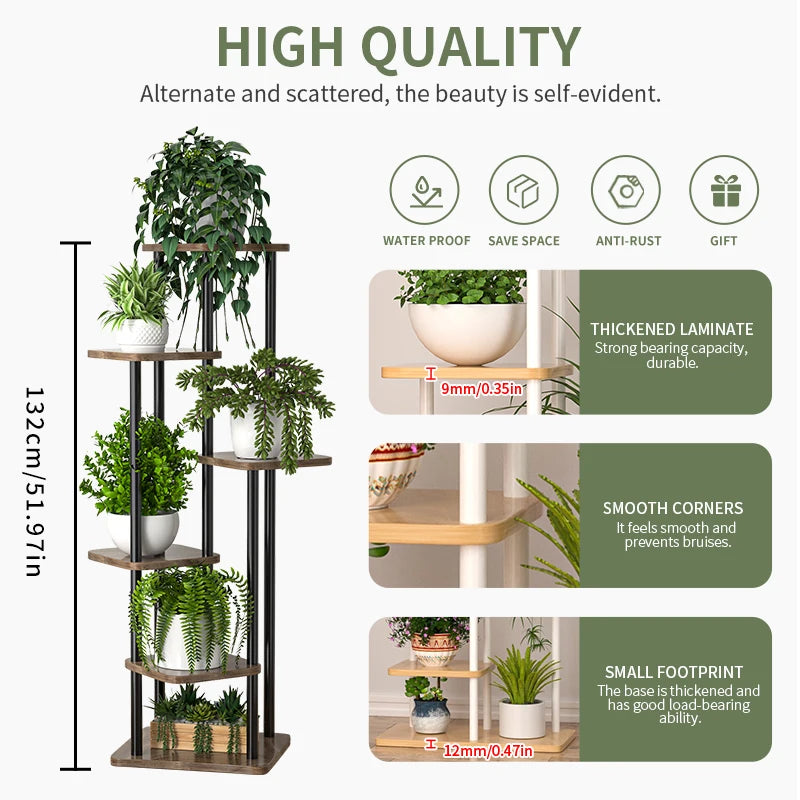Wooden Multi-Tier Plant Stand