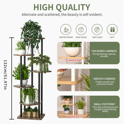 Wooden Multi-Tier Plant Stand
