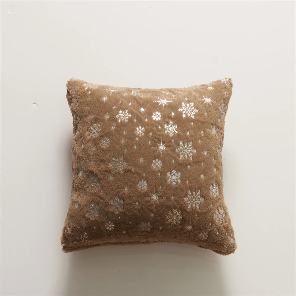 Snowflakes Christmas Throw Pillow Plush Cushion