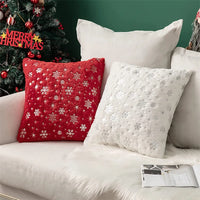 Snowflakes Christmas Throw Pillow Plush Cushion