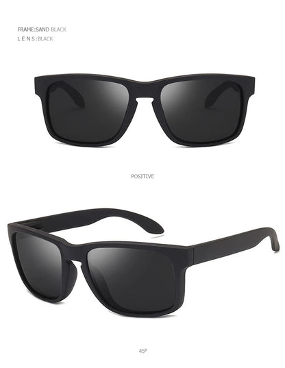 Classic Black Square Polarized Sunglasses – UV400 Sport & Fashion