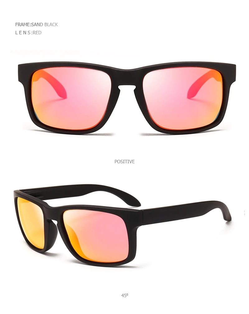 Classic Black Square Polarized Sunglasses – UV400 Sport & Fashion