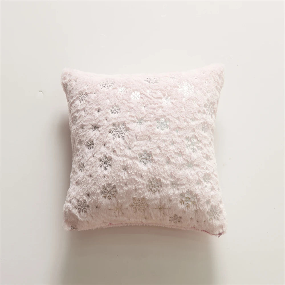 Snowflakes Christmas Throw Pillow Plush Cushion