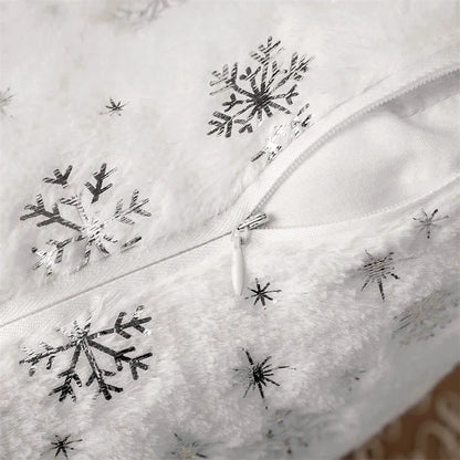 Snowflakes Christmas Throw Pillow Plush Cushion