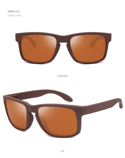 Classic Black Square Polarized Sunglasses – UV400 Sport & Fashion