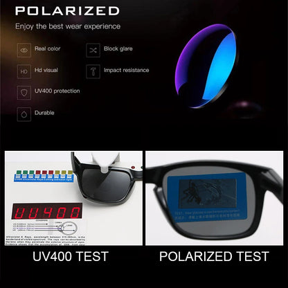 Classic Black Square Polarized Sunglasses – UV400 Sport & Fashion