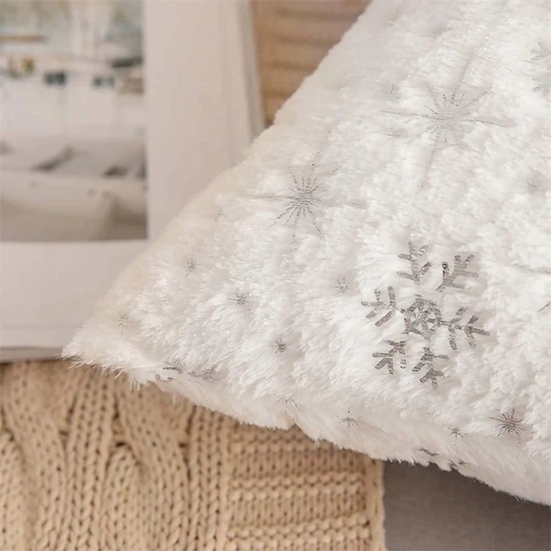 Snowflakes Christmas Throw Pillow Plush Cushion