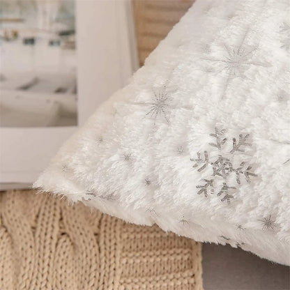 Snowflakes Christmas Throw Pillow Plush Cushion