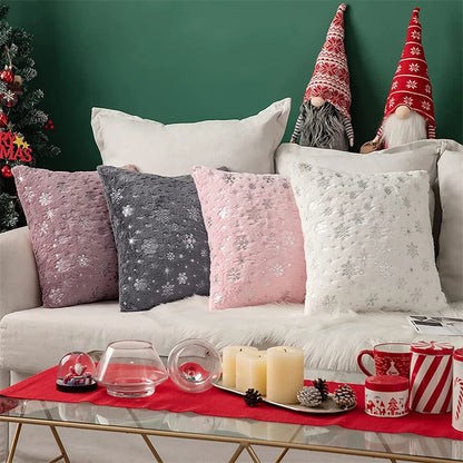 Snowflakes Christmas Throw Pillow Plush Cushion