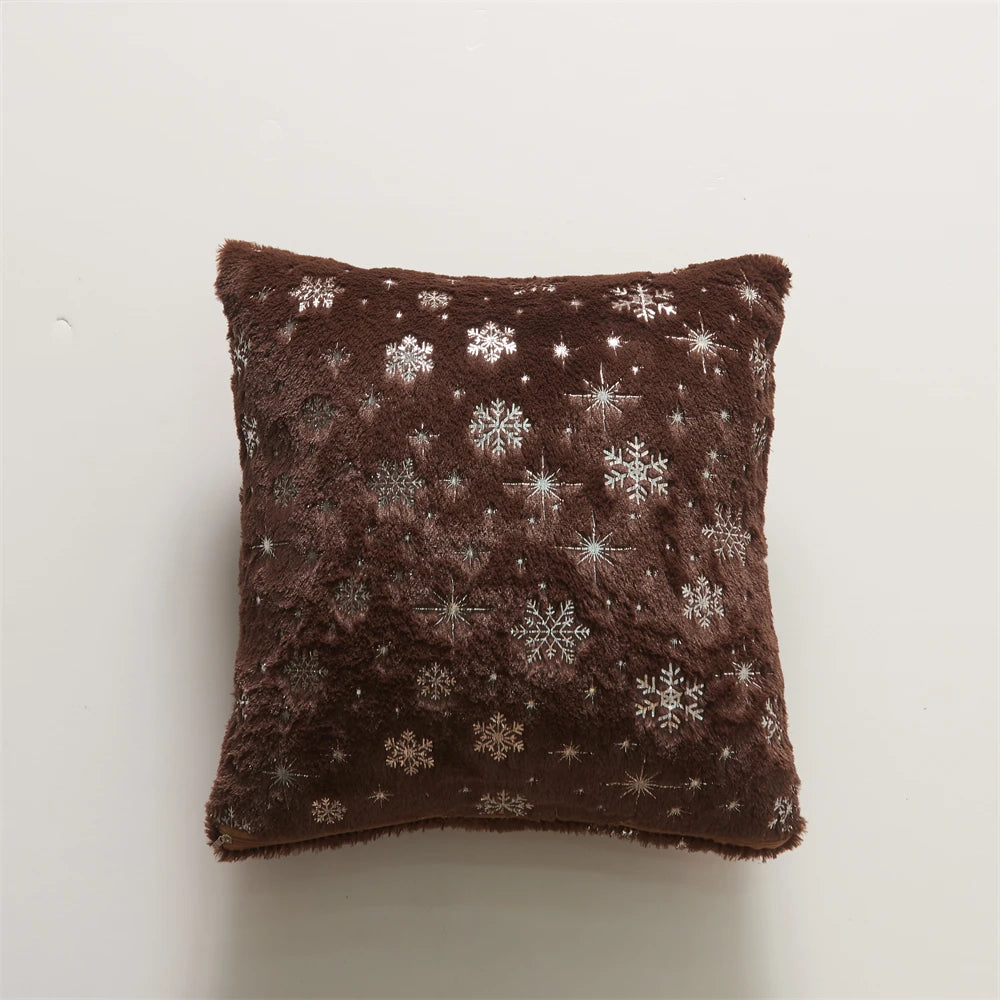 Snowflakes Christmas Throw Pillow Plush Cushion