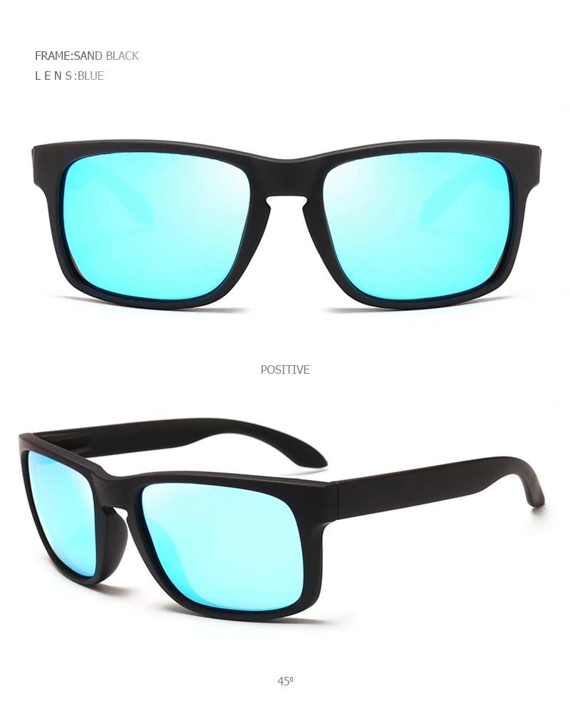 Classic Black Square Polarized Sunglasses – UV400 Sport & Fashion