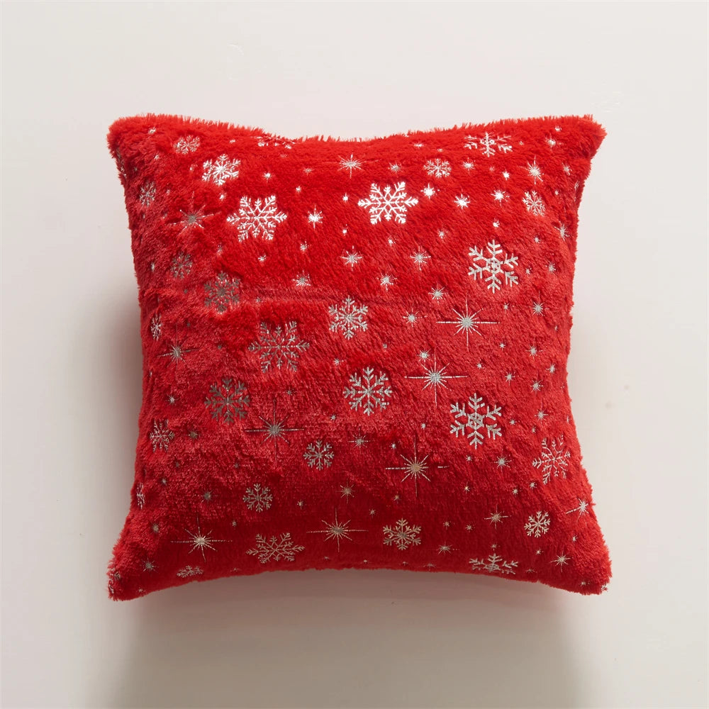 Snowflakes Christmas Throw Pillow Plush Cushion