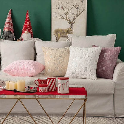 Snowflakes Christmas Throw Pillow Plush Cushion