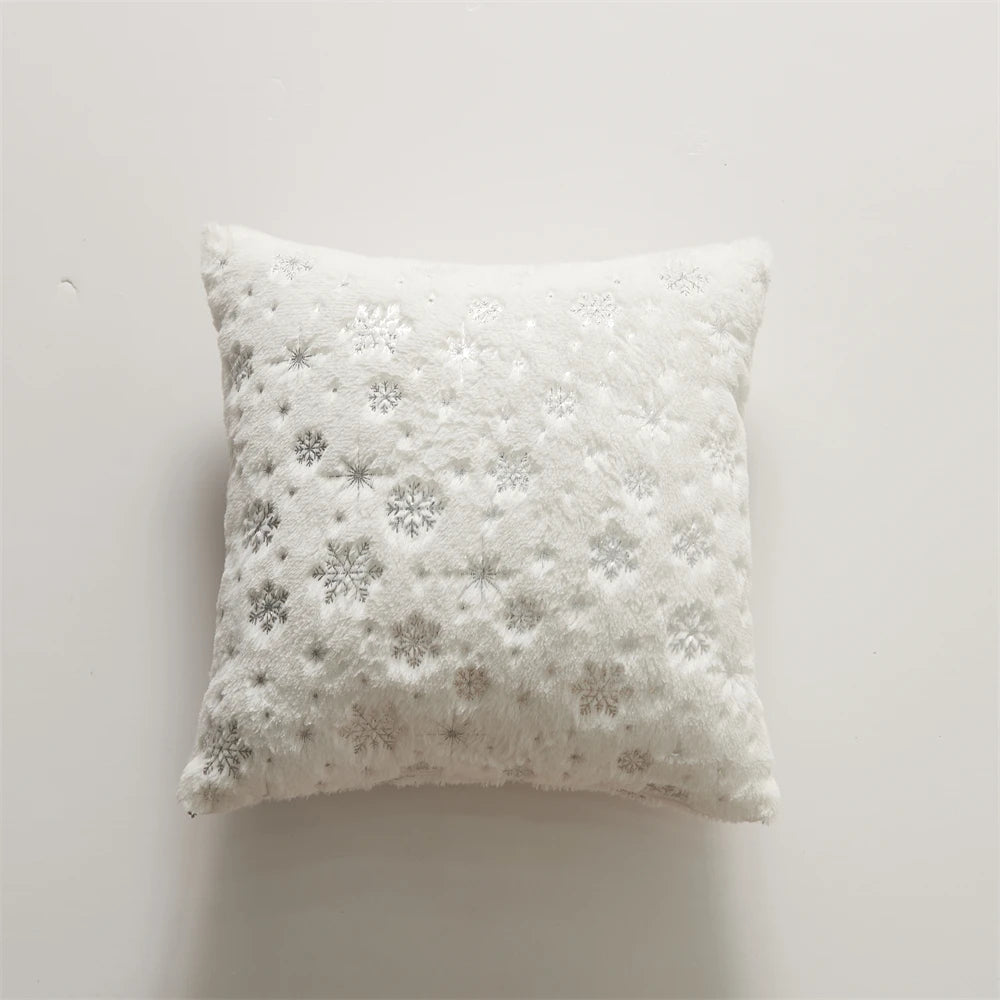 Snowflakes Christmas Throw Pillow Plush Cushion