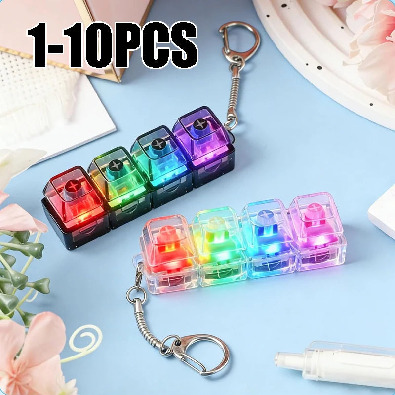 LED Light Up Keychain Fidget Toy Keyboard Clicker