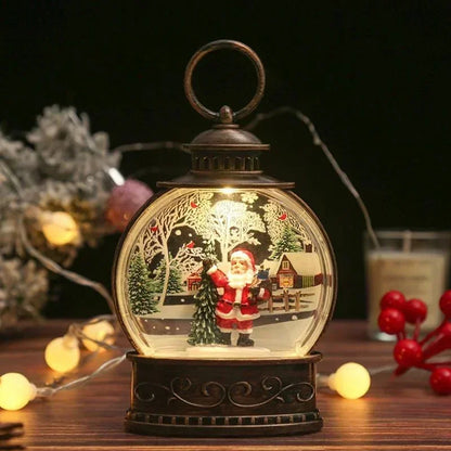 Lighted Christmas Snow Globe Lantern