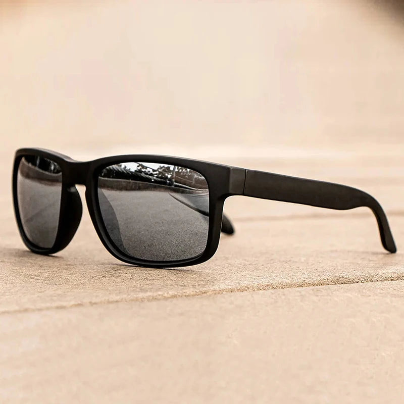 Classic Black Square Polarized Sunglasses – UV400 Sport & Fashion