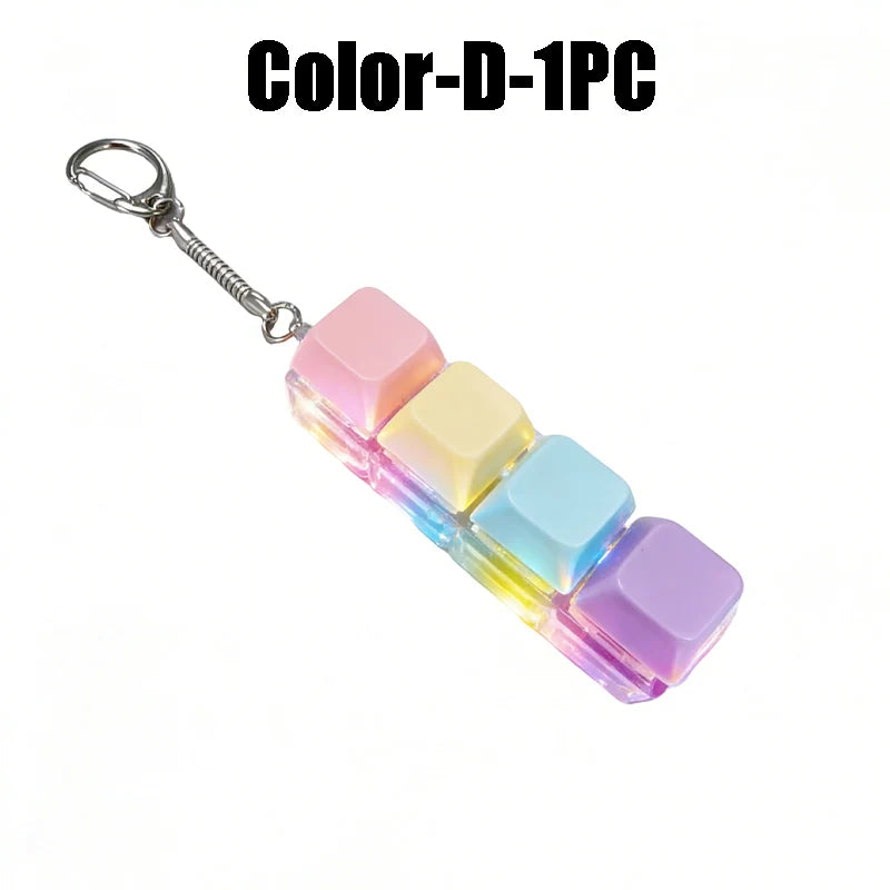 LED Light Up Keychain Fidget Toy Keyboard Clicker