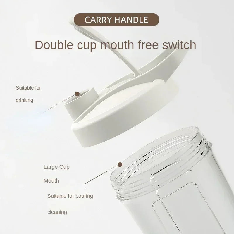 Portable Electric Shaker Bottle USB Rechargeable Blender