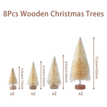 Artificial Mini Wooden Tabletop Christmas Tree