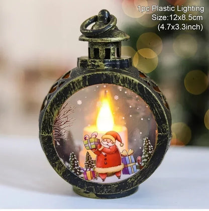 Lighted Christmas Snow Globe Lantern