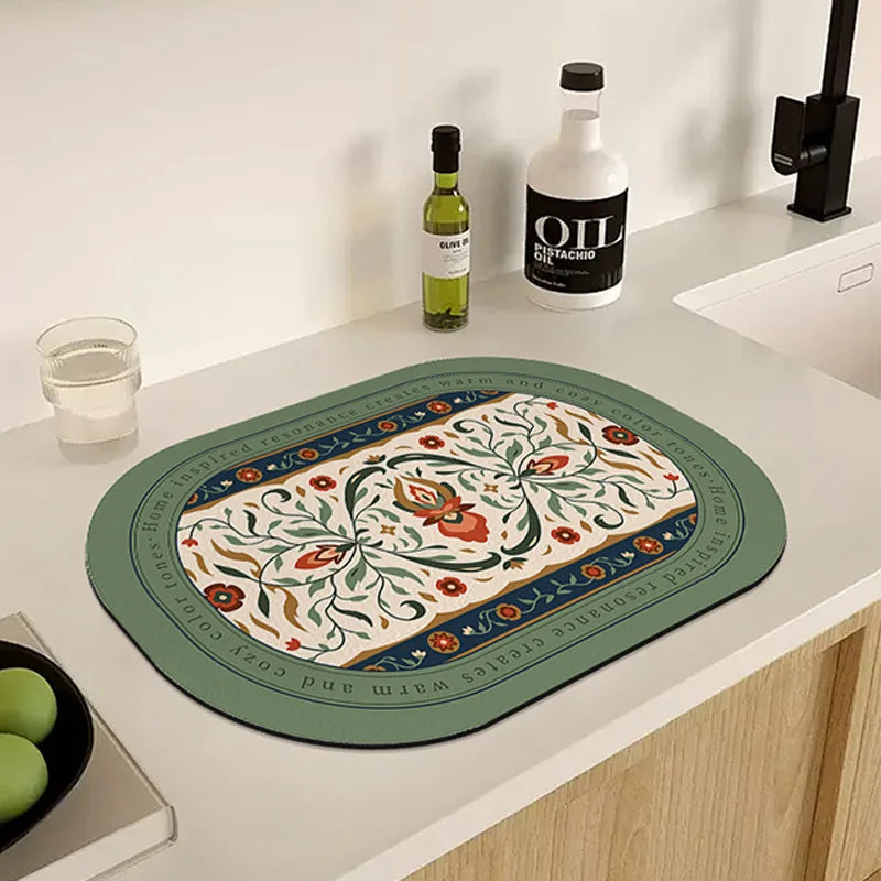 Printed Absorbent Dish Drying Mat