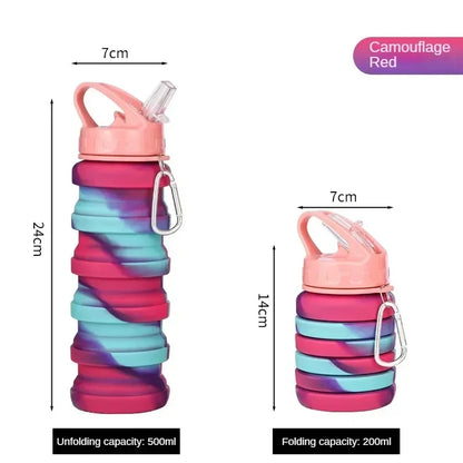 Foldable Silicone Water Bottle 500ML | Leakproof BPA Free