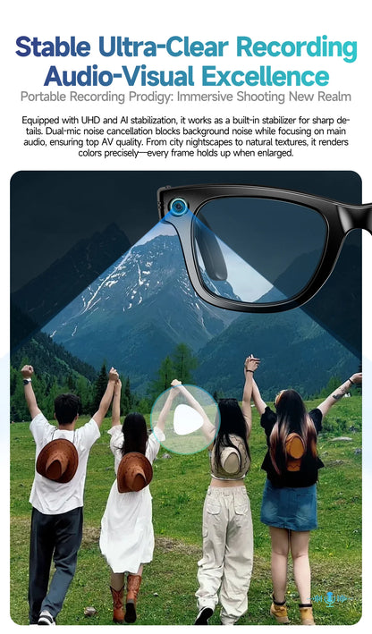 800W AI Camera Smart Glasses – Color-Changing, Translation, Photo & Video, Waterproof