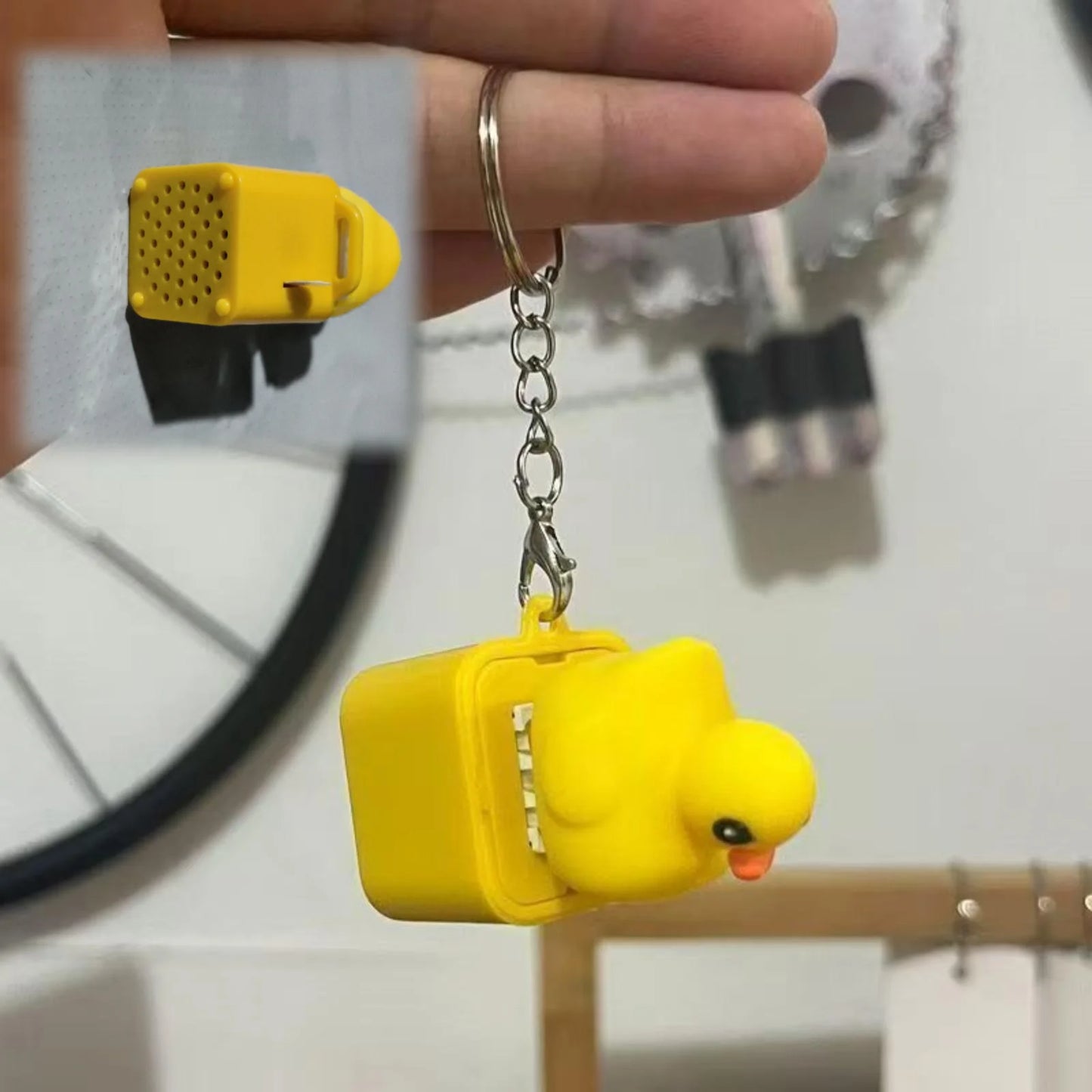 Funny Frog Duck Keychain Fidget Clicker with LED