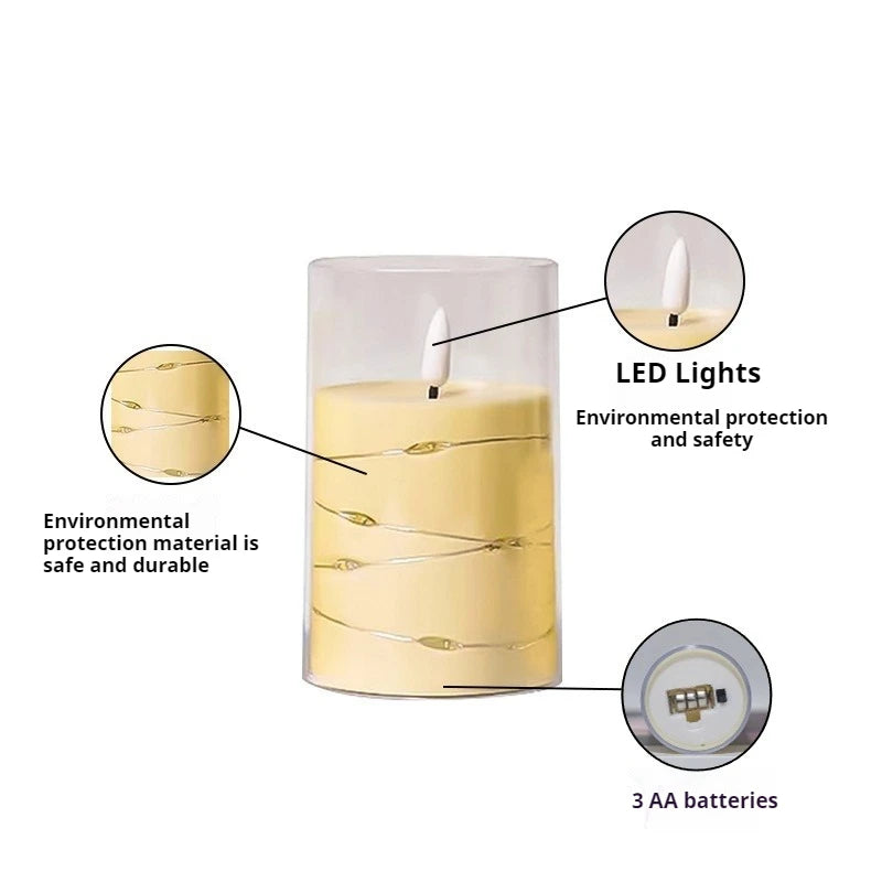 Flameless LED Candles Star String