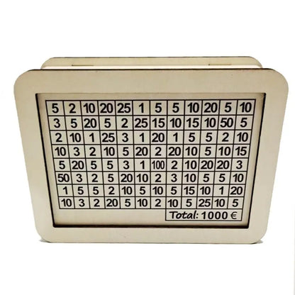 Wooden Piggy Bank With Money Goal Counter