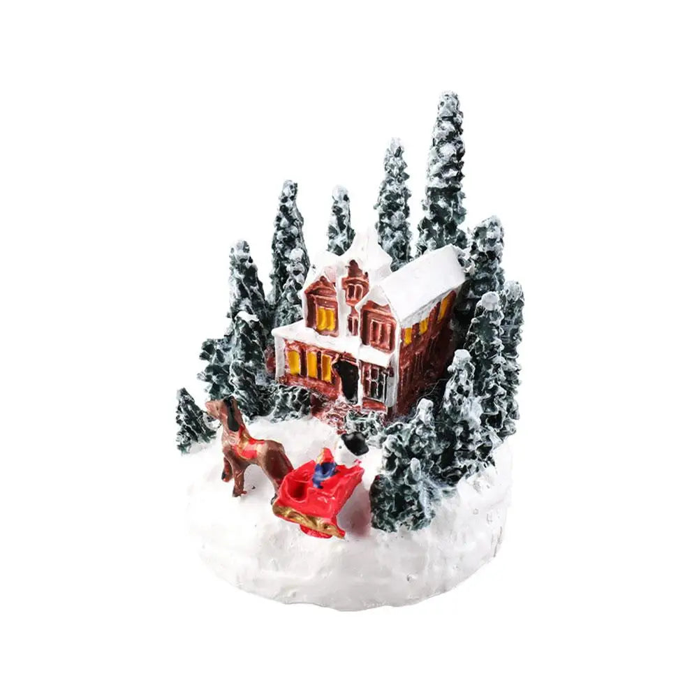 LED Christmas Village House Figurines