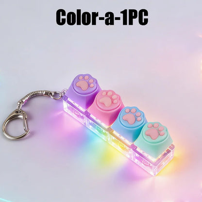 LED Light Up Keychain Fidget Toy Keyboard Clicker