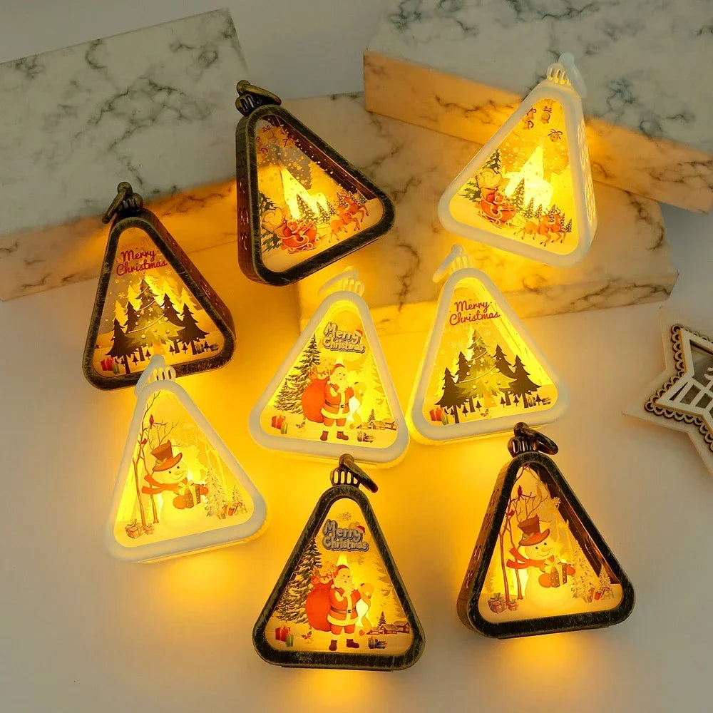 Mini Christmas LED Triangle Lantern
