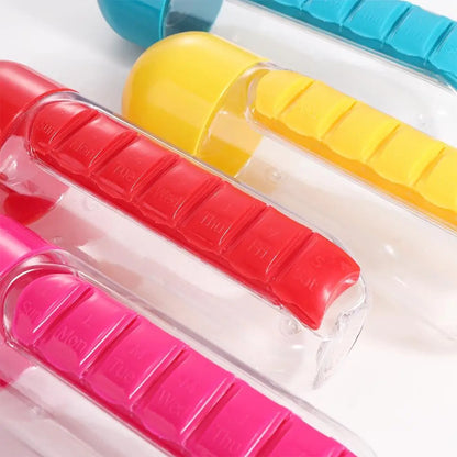 2-in-1 Water Bottle with 7-Day Pill Organizer