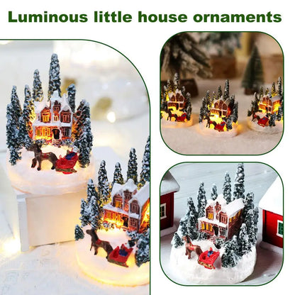 LED Christmas Village House Figurines