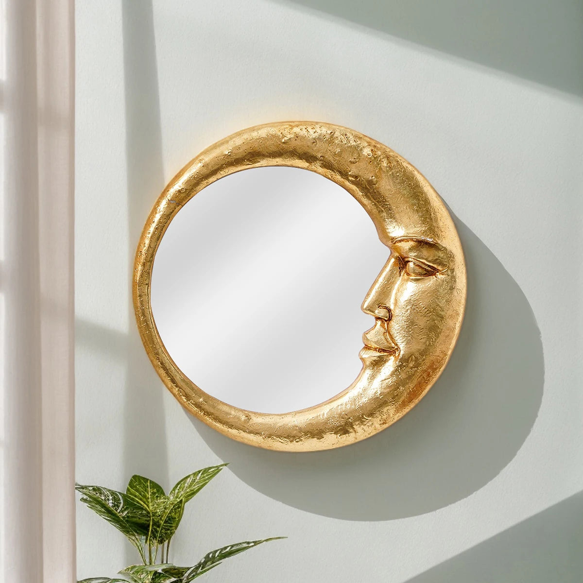 Half Moon Round Decorative Mirror