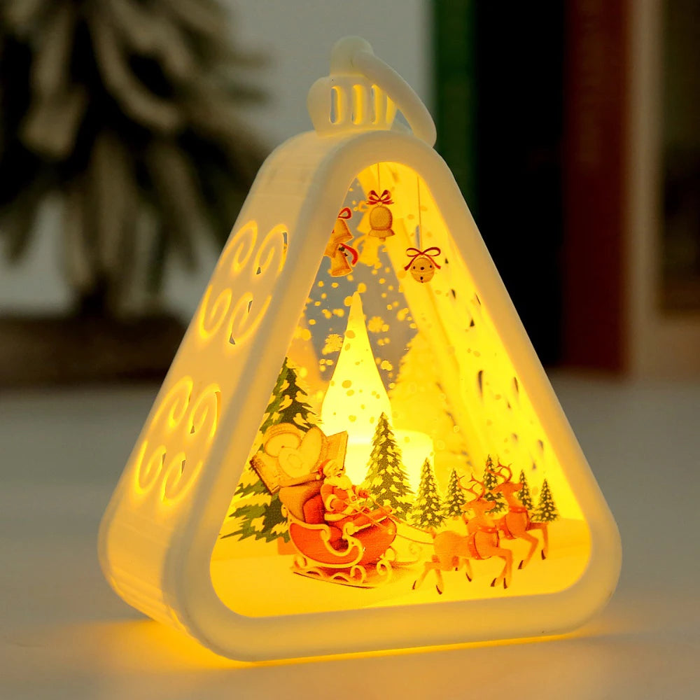 Mini Christmas LED Triangle Lantern