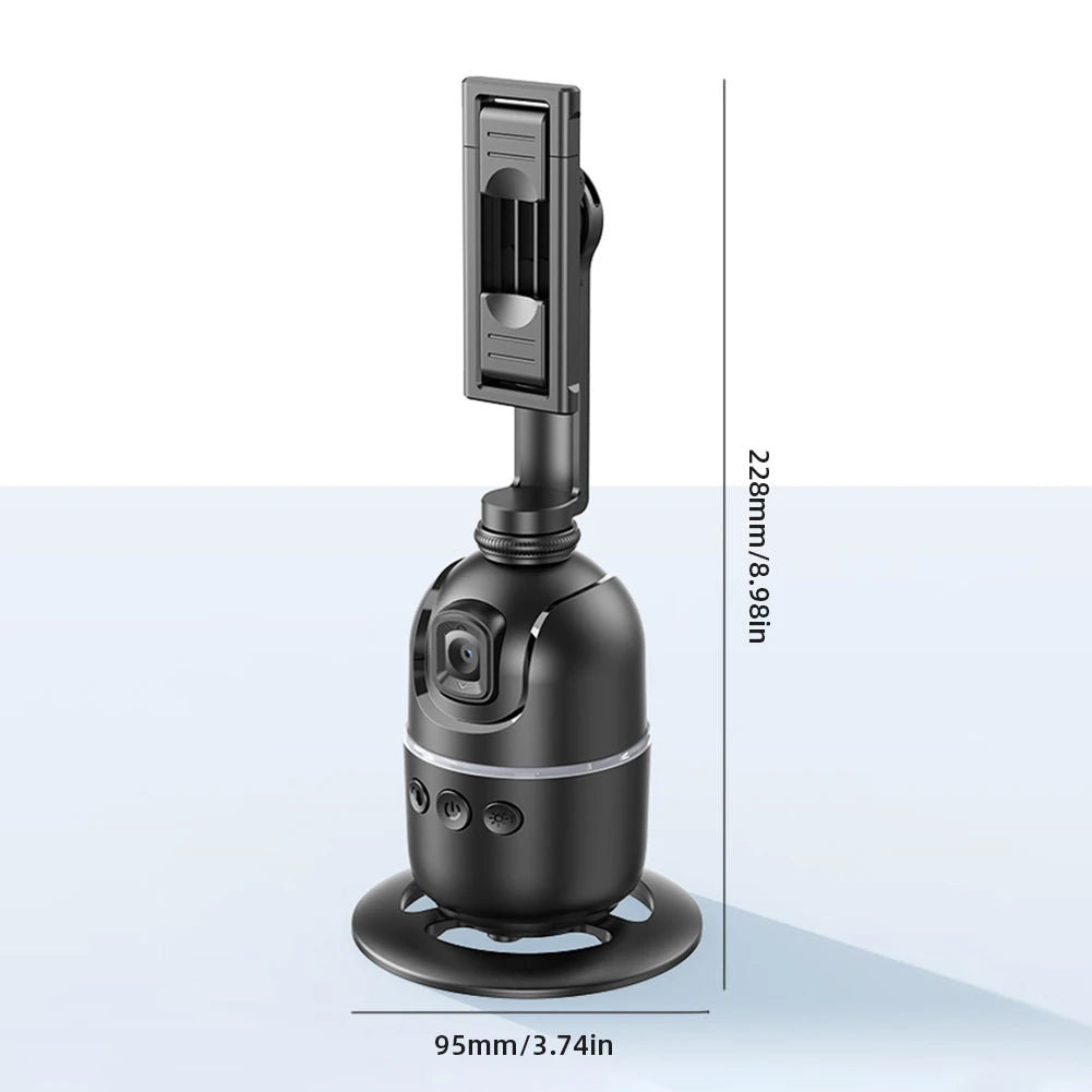 360° Auto Face Tracking Tripod – AI Phone Holder with Gesture Control