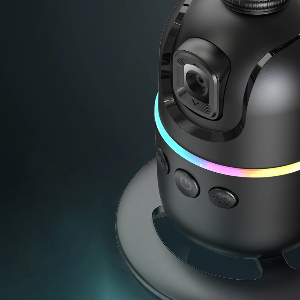 360° Auto Face Tracking Tripod – AI Phone Holder with Gesture Control