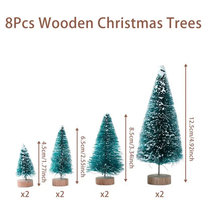Artificial Mini Wooden Tabletop Christmas Tree